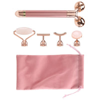 5-In-1 24K Gold Beauty Bar Face Massager Electric Rose Quartz 3D Roller Face Lifting Body Facial Gua Sha Jade Roller - The Occult LLC